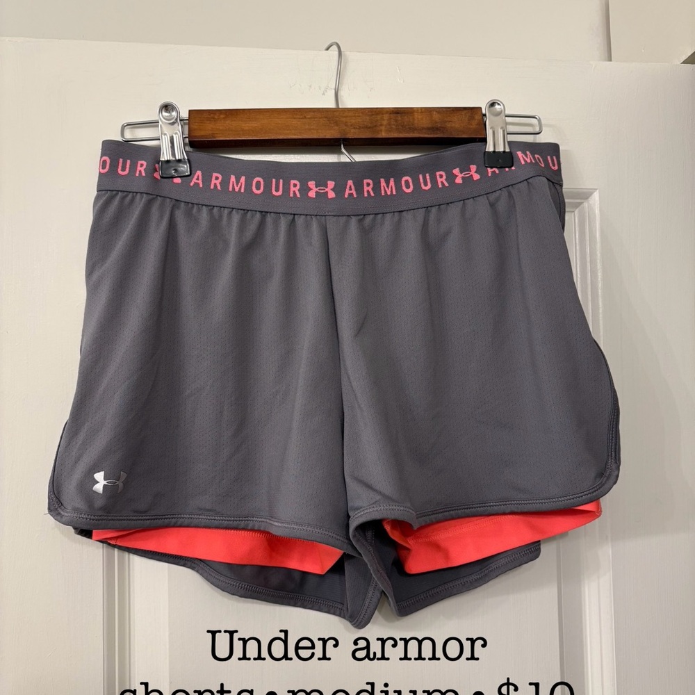 Under Armour Women's Gray and Pink Shorts